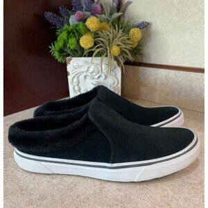 Eddie Bauer Storm Slides Womens Black Fur-Lined Slip-On Sneakers Size 7 Suede Up